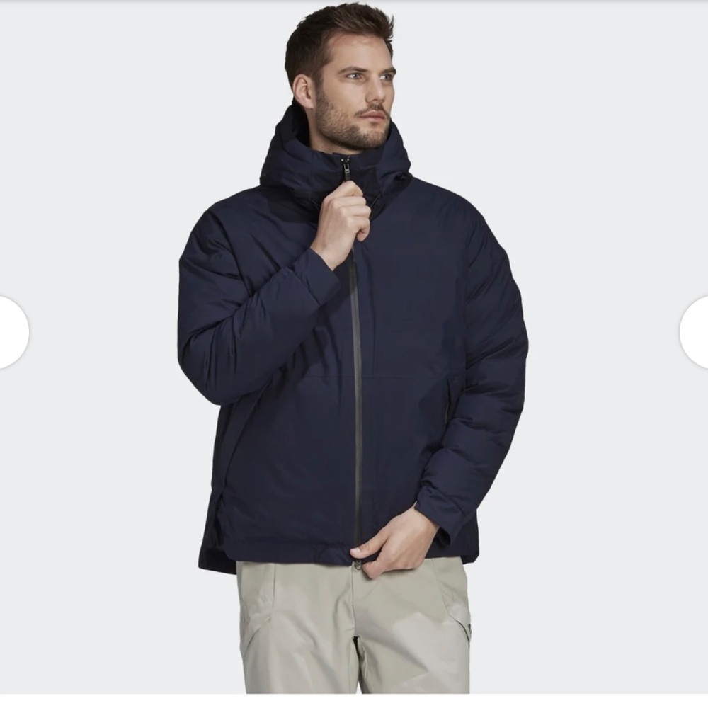 adidas Navy Hooded Puffer Jacket